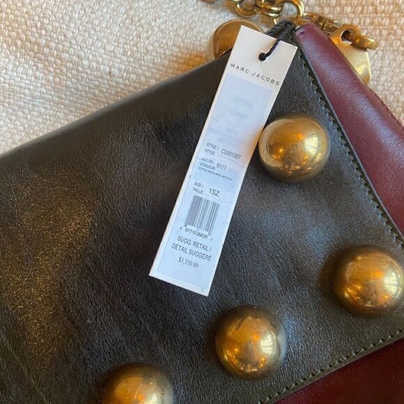 Marc Jacobs Studded Leather Shoulder Bag Like New 12 1/2” X 10” X 3” Stunning - Picture 3 of 5